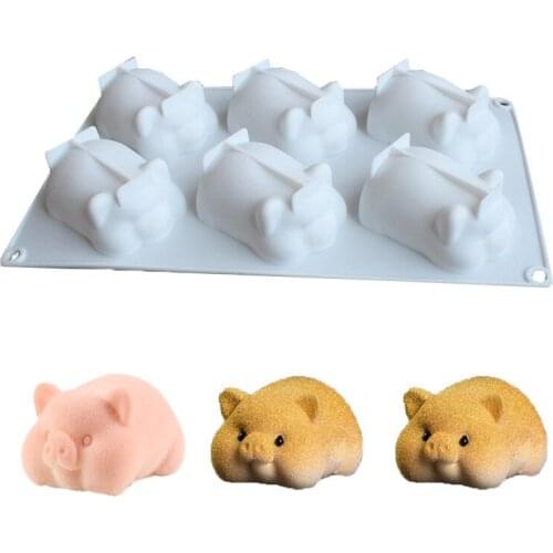 6 Holes Cute Pig Silicone Cake Mold For Baking Mousse Chocolate Sponge Moulds Pans Cake Decorating Tools Diy Pastry Fondant Mold