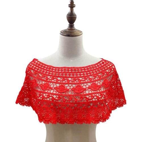 Modern Fashion Lace Collar 3D cotton Fabric Trim ribbon DIY Embroidery dubai Applique Sewing guipure wedding Neckline decor