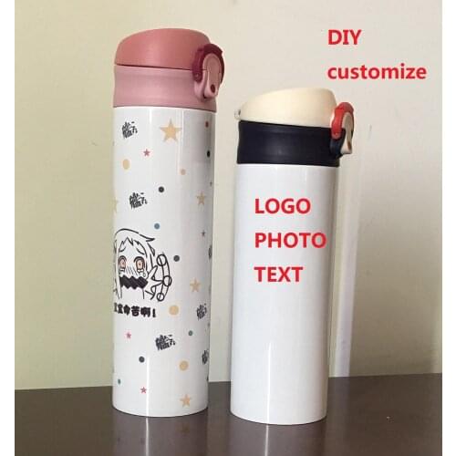 350ML/500ML DIY Thermos new type Customize image photo picture colorful print LOGO creative gifts Vacuum New Year gift Christmas
