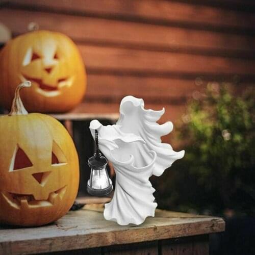 Halloween Decorations For Home Outdoor Halloween Scary Hell Messenger Resin Sculpture Garden Lantern Decoration Halloween Decor