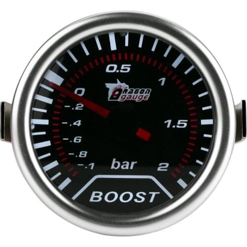 12V 2 Inch (50mm) Universal Bar Boost Gauge Car Red Led Turbo Boost Press Gauge Meter Bar Pointer