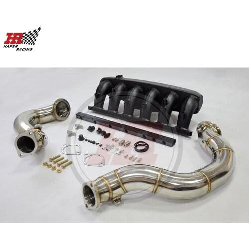 HP RACING Billet Intake Manifold With Fuel Rail Kit +Downpipe For N54 Engine E82 E88 E90 E91 E92 E60 E61 135i 335i