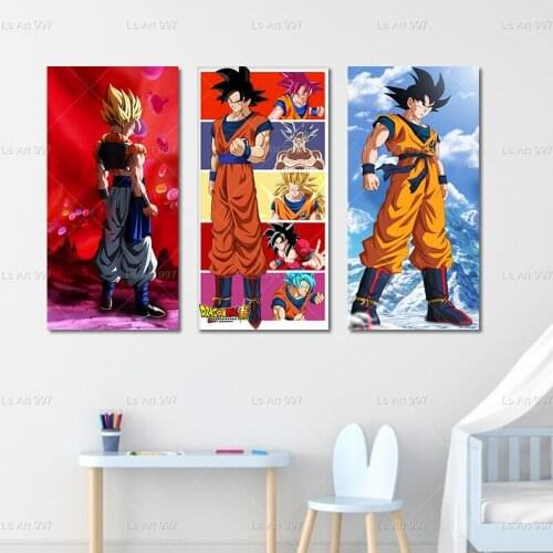 Japanese Classic Anime Dragon Ball Goku Saiyan Art Poster Canvas Painting Living Room Bedroom Wall Picture Decoration Cuadros