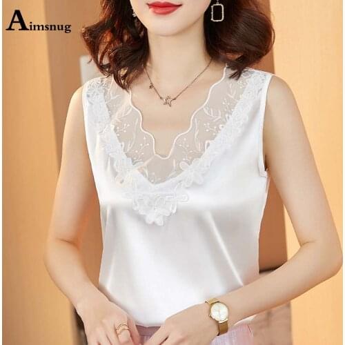 Plus Size 4xl Ladies Elegant Leisure Casual T-shirt Sleeveless Flower Embroidery Top Women Clothing 2021 Summer Satin Tees shirt