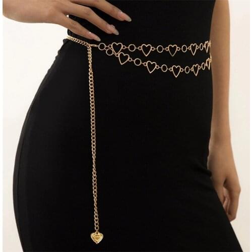 Love Heart Hollow Belt Waistband Style Woemn Fashion Fine Waist Belts for Women Pants Dress Classic Waist Chain Girdle Trendy