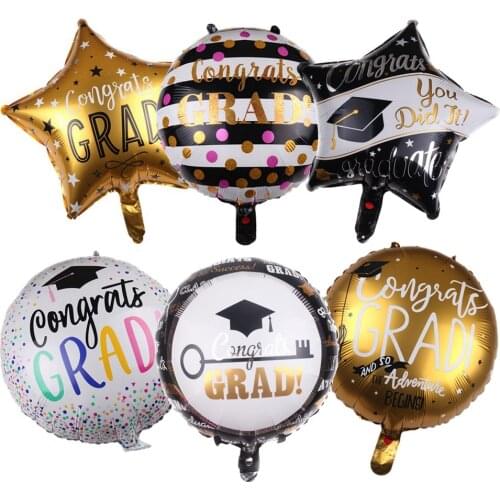 1pcs 18inch Graduation Season Aluminum Film Balloons Graduation Trophy Decoration Holiday Balloon