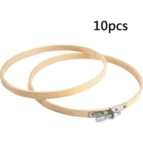 10pcs 15cm Round Mini Wooden Embroidered Hoop Frames for DIY Craft Suppli IKK Bamboo