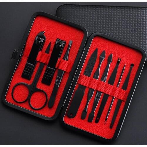 10pcs/set Manicure Nail Clippers Pedicure Set Portable Travel Hygiene Kit Stainless Steel Cutter Tool Set #M8140