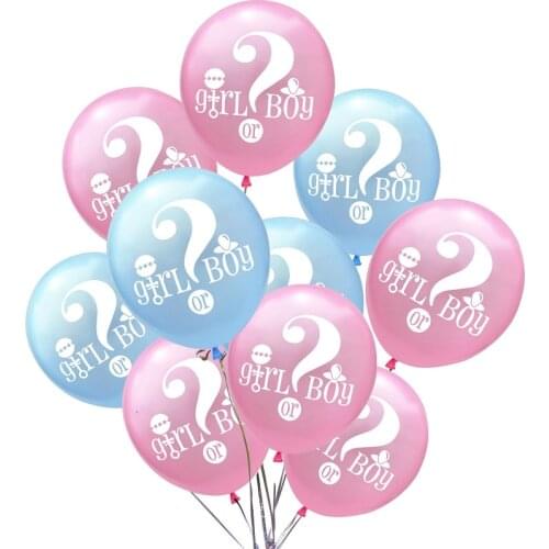 K&J 10 pcs 12" Gender Reveal Boy or Girl Balloons Blue Pink Sex Reveal Party Decorations Balloons for Kids Baby Shower Party