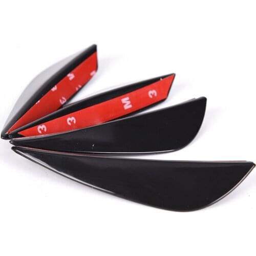4PCS Universal Front Bumper Lip Splitter Fins Body Spoiler Canard Valence