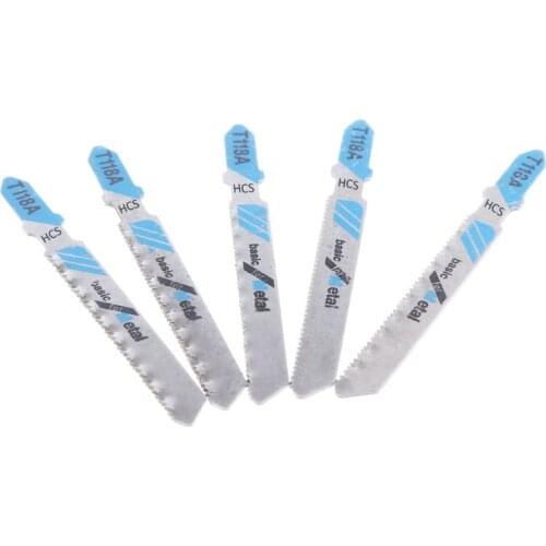 5 Pcs HCS T118A Jig Saw Blades Wood Metal Fast Cutting Reciprocating Saw Blade