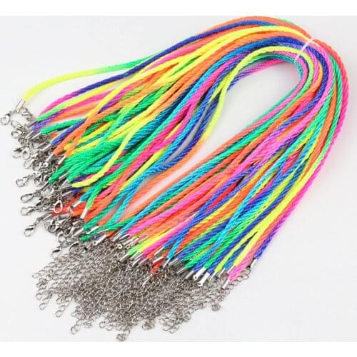 50pcs 3.0mm Nylon Cord Lobster Clasp Rope Braided Adjustable Rope for Jewelry Making DIY Necklace Bracelets