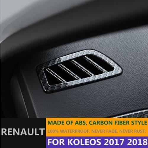 ABS Air Conditioning AC Outlet Vent Protector Molding Cover Kit Trim Accessories For Renault Koleos 2017 2018 CARBON FIBER MATTE
