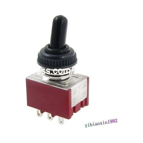 AC 125V 6A 250V 2A ON/OFF/ON 3 Position 3PDT Toggle Switch with Waterproof