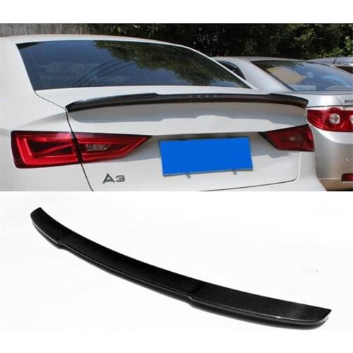 FOR Audi A3 S3 Real Carbon Fiber Car Spoiler 2014-2019 Trunk Rear Lip Tail Fin Wing S3 Sedan Spoiler Accessories V Style