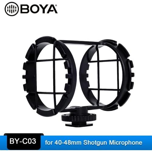 BOYA BY-C03 Professional Microphone Shockmount for Camera Shoe for Microphones 1" to 2" in Diameter (Fits the Zoom H