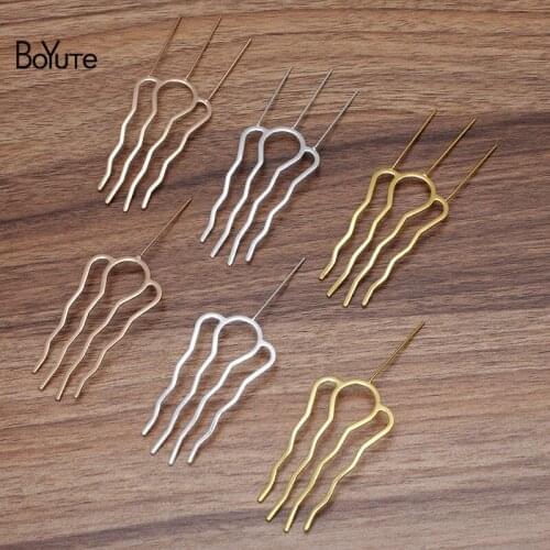 BoYuTe (5 Pieces/Lot) 35*65MM 49*87MM Metal Brass 4 Teeth Hair Comb Welding 35*1MM Pin Diy Handmade Hair Accessories Wholesale