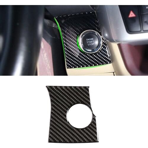 For Toyota Highlander 2015 2016 2017 2018 Carbon Fiber Ignition Start Stop Button Switch Key Hole Frame Cover Protective Trim