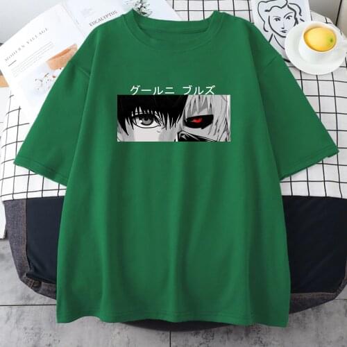 Tokyo Ghoul Eyes Printed Female Tshirts Retro Quality Tshirt Harajuku Big Size Short Sleeves Streetwear Oversize T Shirt Female