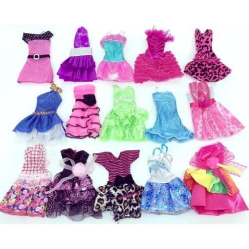 Toys for Girls gift 5 Pcs / lot Mix Sorts Beautiful Handmade Party Clothes Fashion Dress for Barbie Doll