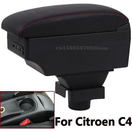 For Citroen C4 armrest box leather storage box center censole interior parts accessories decoration car styling 2004-2010