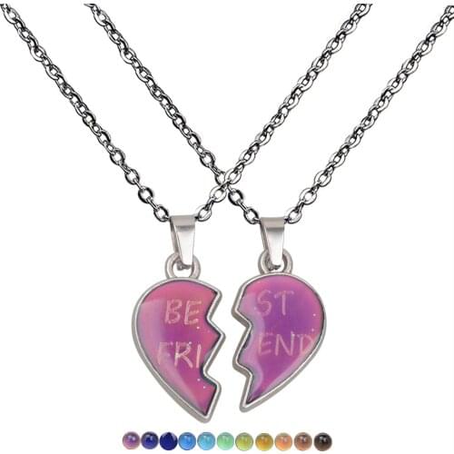 Hot Sell Heart Wing Pendant Necklace For Couple Stainless Steel Changeable Color Chains Choker Necklace Gift For Best Friend