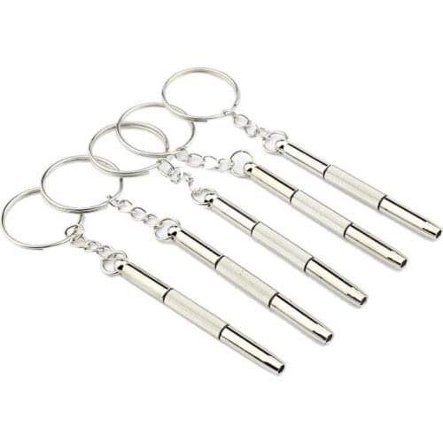 Mini Keychain Screwdriver Mobile Eyeglass Sunglasses Watch Repair Kit Tool Tools Key Chain Glasses LX4786