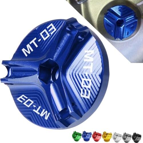 Motorcycle CNC Alumimun MT03 LOGO M20*2.5 Engine Oil Filter Cup Plug Cover FOR Yamaha MT-03 2003 2004 2005 2006 2007 2008 2009