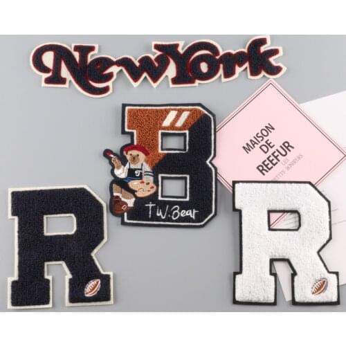 Cartoon Letters Chenille Embroiderey Patches Sew on Motif Appliqued Embroidery DIY Decoration for Clothes