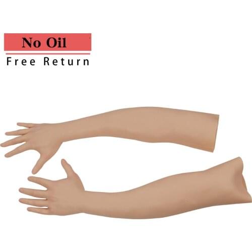 Simulation Male Silicone Prosthesis Gloves Fake Hands Cover False Artificial Skin Sleeve Arm Beauty Shield