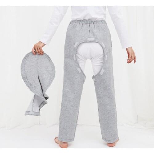 New Open Crotch Pants For The Elderly Paralyzed/Bedridden And Incontinent Patients Easy Nursing Pajama Trousers With Thin Fleece
