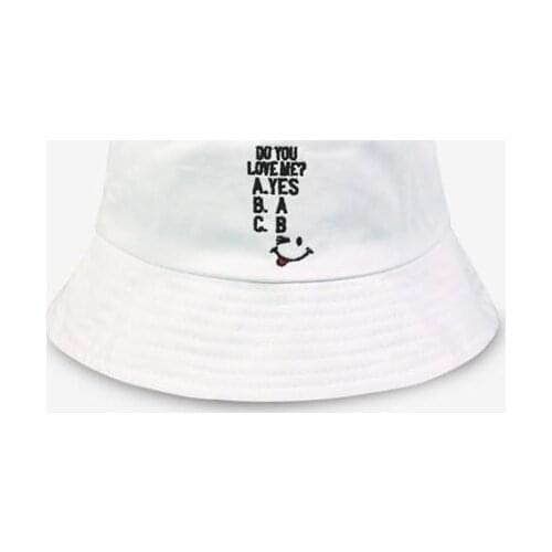 Cotton Letter Embroidery Bucket Hat Fisherman Hat Outdoor Travel Hat Sun Cap Hats for Men and Women 18