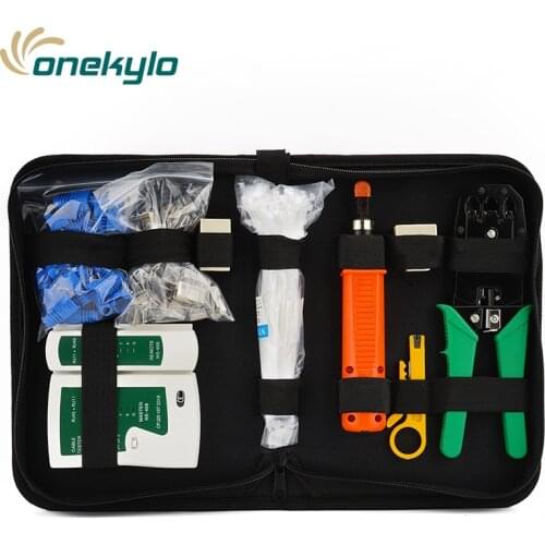 RJ45 RJ11 RJ12 CAT5 CAT5e Portable LAN Network Repair Tool Kit Utp Cable Tester stripping Plier Crimp Crimper Plug Clamp PC set