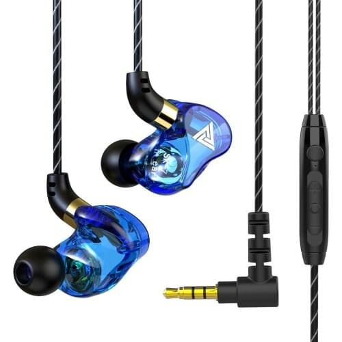 QKZ SK7 3.5mm In-ear Wired Earphone Subwoofer Headphones Computer Games Headset Wire Control with Mic Stereo Sports Headphone