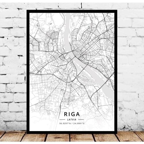 Riga Latvia Map Poster