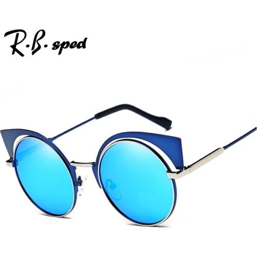 Luxury Brand steampunk Polarized sunglasses women metal frame Designer Cat Eye sun glasses Round steampunk goggles gafas de sol