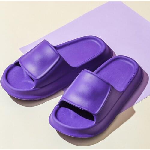 Thick-soled slippers female EVA summer home couples household soft-soled bathroom non-slip lightweight outdoor sandals men