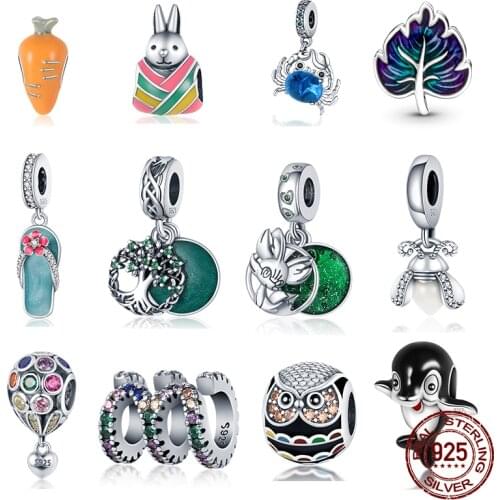 100% 925Sterling Silver Green Wishing Tree charm Fit Original 3mm Pandora Bracelet&Bangle Making Fashion DIY Jewelry For Women