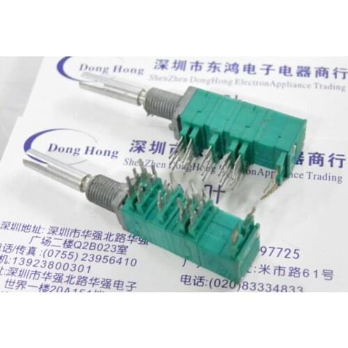 Japan ALPS Alps RK097 Precision Potentiometer 20K * 5 5 associated with pressing the open shaft length 30mm