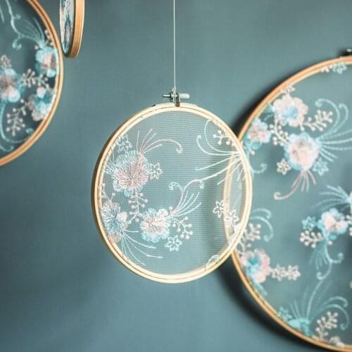Embroidery Antiquity Chinese Jewelry Display Stand Bamboo Net Yarn Wedding Ornaments Wall Hanging Decors
