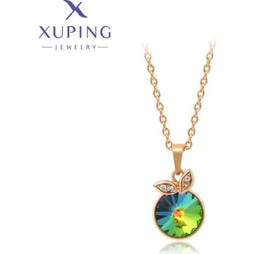 Xuping Jewelry Fashion New Arrival Round Crystal Pendant Necklace for Women Girl Gift 810677992