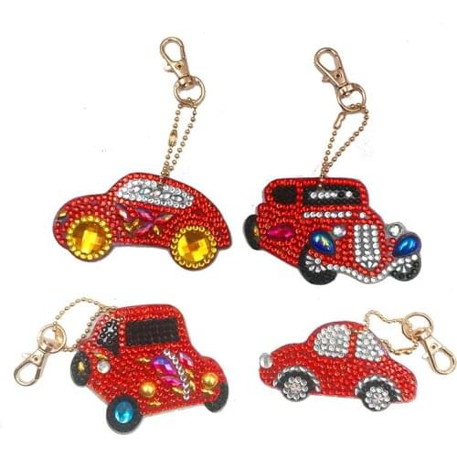 Women Men DIY Keychain Special Shape Full Diamond Diamond Pattern Car Key Ring keychains Set Diamond painting Embroidery