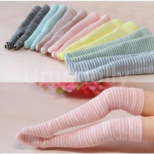 1 Pair Cute Candy Color Stripe 1/6 Blythes Doll Stocking Suitable for Licca, Azone, Pullip, Barbies Doll Clothes Accessories