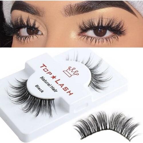 1 Pair Mink Hair Fake Eyelashes Hand Made Eyelashes Long Curly Natural Thick Lashes Wispy Fluffy Eye Lashes Extension Makeup