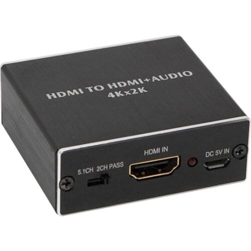 10pcs/lot 4K x 2K HDMI to HDMI Audio Extractor + Optical TOSLINK SPDIF + 3.5mm Audio Extractor Converter Splitter for HDTV PS4