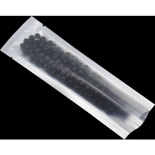 100Pcs/Lot 5.5*18cm Clear Front Pure Aluminium Foil Open Top Vacuum Bag Food Package Heat Seal Mylar Plastic Packing Bag