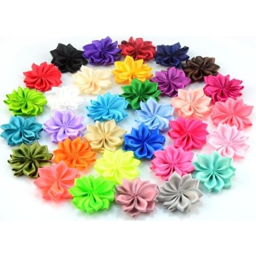 160 pcs/lot , 4.5 cm Petite Satin Ribbon Flowers - Multilayer flower - Satin Flower for DIY Hair accessories