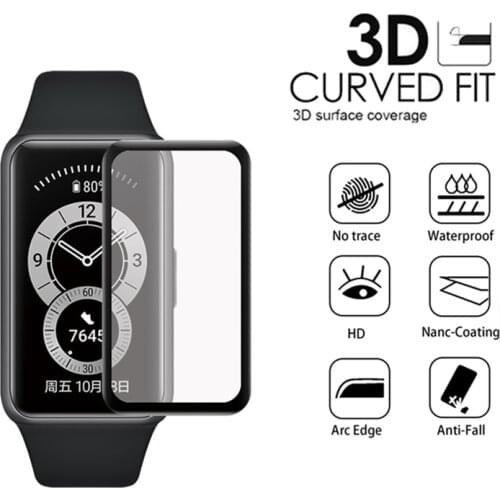 3D Curved Protective Film for Huawei Band 6 Screen Protectors Soft Film for Huawei Smart Band6 Anti-Scratch Full Cover Film