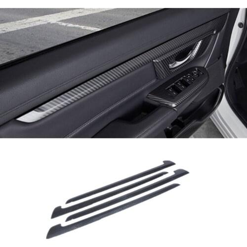 4 Pcs Carbon Fiber Look Car Inner Door Armrest Cover Trim For Honda CRV 2017-2021