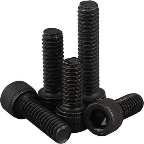 5Pcs 1/4-20 3/8-16 Black Hex Socket Head Cap Screws BSW Allen Head Hexagon Socket Bolts 12.9 Grade Carbon Steel
